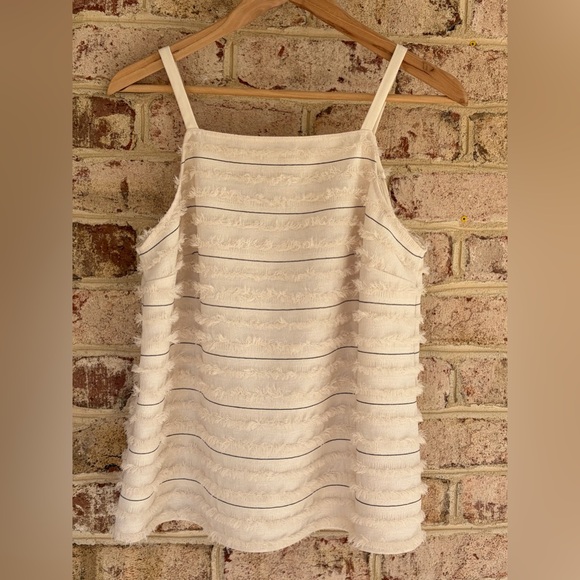 Maeve by Anthropologie Quinn Striped & Fringe Tank Top, Size 8 - Picture 4 of 16